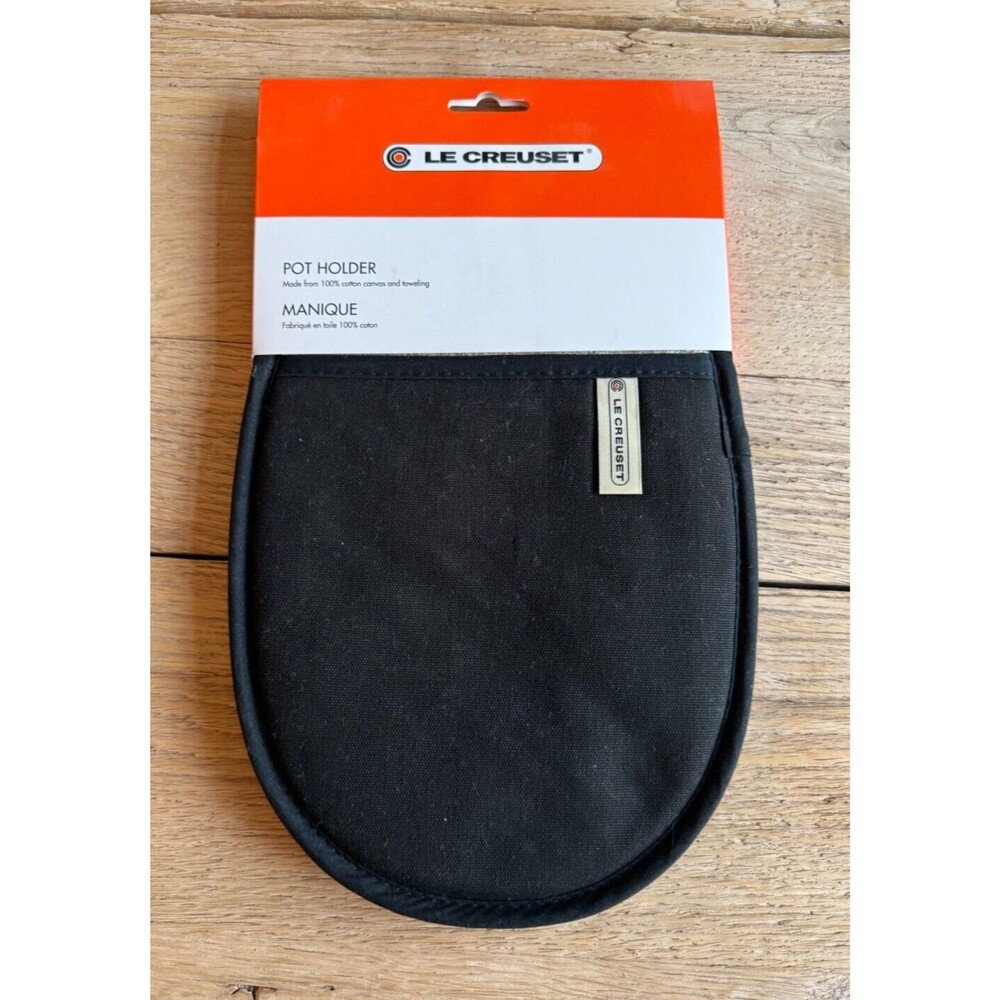 Le Creuset 100% Cotton Pot Holder Black NEW